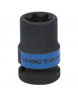 Головка торцевая ударная TORX Е-стандарт 1/2&quot;, E18, L = 38 мм KING TONY 457518M