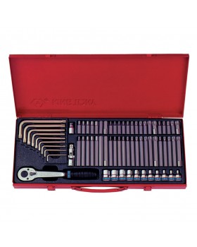 Набор вставок (бит) 3/8", TORX, SPLINE, HEX, 69 предметов  KING TONY 5169PR Набор вставок (бит) 3/8", TORX, SPLINE, HEX, 69 предметов  KING TONY 5169PR