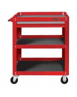 Тележка открытая, 3 полки и ящик, красная МАСТАК 520-01580R-foto2