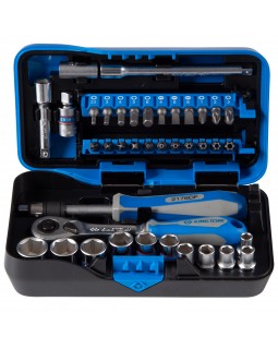 Набор торцевых головок с принадлежностями серии "АТОМ", 1/4", шестигранные, 5-14 мм, -foto2