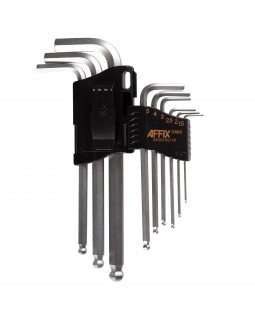 Набор Г-образных шестигранников 1,5-10 мм, с шаровым окончанием, 9 предметов AFFIX AF06100109-foto3