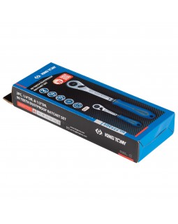 Набор трещоток 1/4", 1/2", 90 зубцов, флажковых с кнопкой, 2 предмета KING TONY 7773GS-foto4