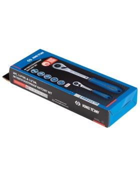 Набор трещоток 1/4", 1/2", 90 зубцов, флажковых с кнопкой, 2 предмета KING TONY 7773GS-foto4