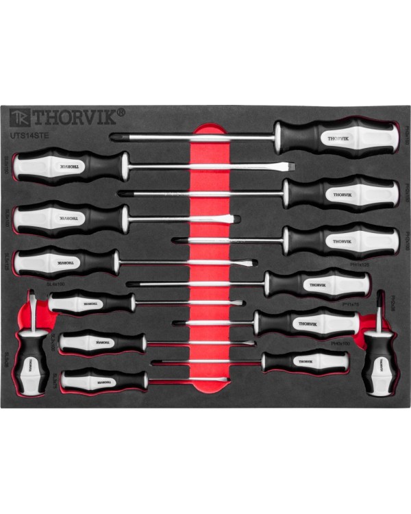 UTS14STE Набор отверток стержневых в EVA ложементе 280х375 мм, 14 предметов