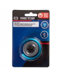 Трещотка компактная 1/4", 72 зубца, дисковый механизм, для вставок (бит) KING TONY 2747-foto3