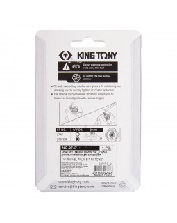 Трещотка компактная 1/4", 72 зубца, дисковый механизм, для вставок (бит) KING TONY 2747-foto7