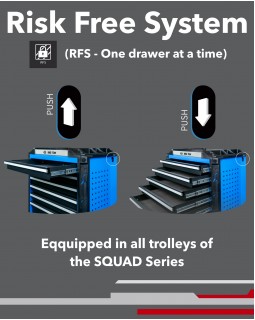 Тележка инструментальная, 7 выдвижных ящиков, &quot;SQUAD&quot;, широкая KING TONY 87SQ33-7B-BK-foto2