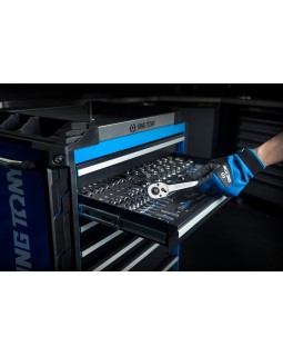 Тележка инструментальная, 7 выдвижных ящиков, &quot;SQUAD&quot;, широкая KING TONY 87SQ33-7B-BK-foto7