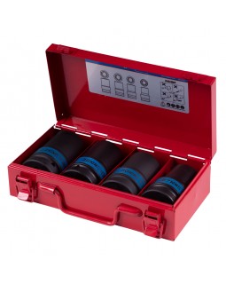 Набор ударных глубоких торцевых головок 1", шестигранные, 27-33 мм, 4 предмета KING TONY 8404MP-foto2