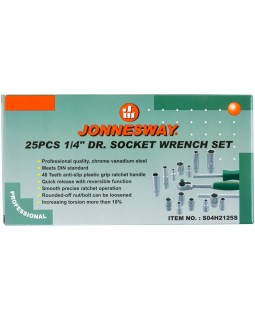 Набор головок торцевых стандартных и глубоких 1/4"DR 4-13 мм., с аксессуарами, 24 предмета-foto3