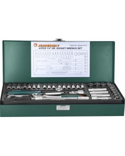 Набор головок торцевых стандартных и глубоких 1/4"DR 4-13 мм., с аксессуарами, 41 предмет-foto2