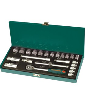 Набор головок торцевых 3/8"DR 6-22 мм, с аксессуарами, 24 предметов-foto2