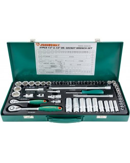 Набор головок торцевых стандартных и глубоких 1/4" и 3/8"DR 4-24 мм., с аксессуарами, 56 предметов-foto4