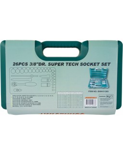 Набор головок торцевых Super Tech 3/8"DR, с аксессуарами, 26 предметов-foto4