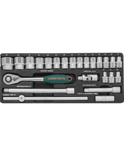 Набор головок торцевых 1/2"DR, 8-34 мм., с аксессуарами, 24 предмета-foto2