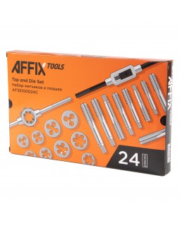 Набор метчиков и плашек SK-5 M5-M12, кейс, 24 предмета AFFIX AF35100024C-foto3