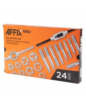 Набор метчиков и плашек SK-5 M5-M12, кейс, 24 предмета AFFIX AF35100024C-foto3