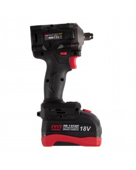 Гайковерт аккумуляторный ударный 1/2", 800 Нм, 18 В, укороченный, 4 предмета, кейс MIGHTY SEVEN-foto2