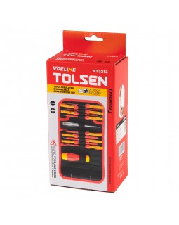 Набор отвертка со сменными вставками диэлектрическими, 12 предметов TOLSEN TTV33212-foto2