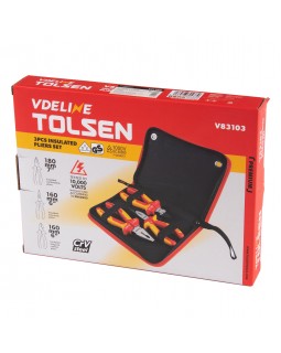 Набор пассатижей и бокорезов диэлектрических, 3 предмета, в футляре на молнии TOLSEN TTV83103-foto3