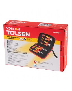 Набор пассатижей и бокорезов диэлектрических, 4 предмета, в футляре на молнии TOLSEN TTV83204-foto2
