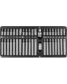 Набор вставок-бит 10 мм шестигранных H4-12 мм, Torx Т20-Т60, Spline М5-М12 (30 и 75 мм), 42 предмет Набор вставок-бит 10 мм шестигранных H4-12 мм, Torx Т20-Т60, Spline М5-М12 (30 и 75 мм), 42 предмет