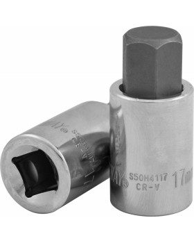 Торцевая головка 1/4"DR с шестигранной вставкой Hex 6 мм, L-37 мм