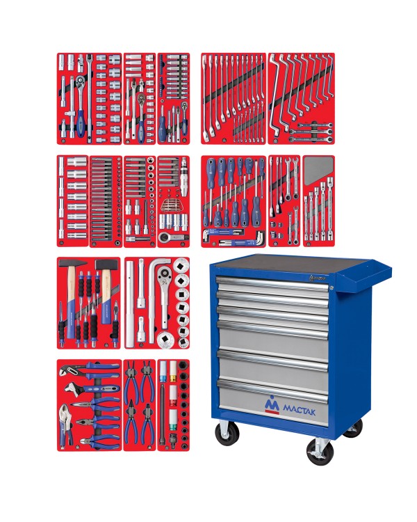 Набор инструментов &quot;ЭКСПЕРТ&quot; в синей тележке, 323 предмета МАСТАК 52-06323B