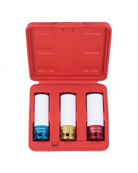 Набор ударных глубоких шестигранных головок 1/2", 17, 19, 21 мм, пластиковое покрытие, кейс,  М-foto3