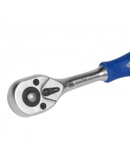 Трещотка 1/4", 45 зубцов, флажковая с кнопкой МАСТАК 010-21405H-foto2