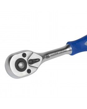 Трещотка 1/4", 45 зубцов, флажковая с кнопкой МАСТАК 010-21405H-foto2