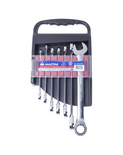 Набор комбинированных трещоточных ключей, 8-19 мм, 7 предметов МАСТАК 0213-07H-foto2