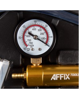 Вакуумметр, от -1 до 0 бар, комплект адаптеров, кейс, 15 предметов AFFIX AF12030015C-foto4