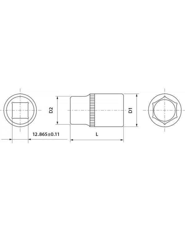 Головка торцевая 1/2"DR 21 мм