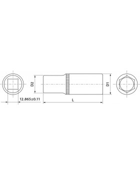 Головка торцевая глубокая 1/2"DR 17 мм