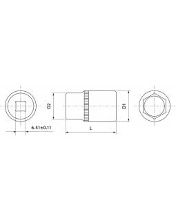 Головка торцевая 1/4"DR 11 мм