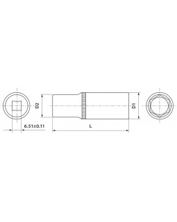 Головка торцевая глубокая 1/4"DR 11 мм-foto2