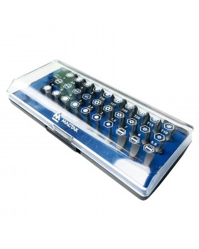 Набор вставок (бит) 1/4&quot;, TORX, HEX, PZ, PH, SLOT, 31 предмет МАСТАК 058-00031C