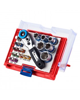 Набор вставок (бит) 1/4", TORX, HEX, PZ, PH, SLOT, 20 предметов МАСТАК 058-10020C Набор вставок (бит) 1/4", TORX, HEX, PZ, PH, SLOT, 20 предметов МАСТАК 058-10020C