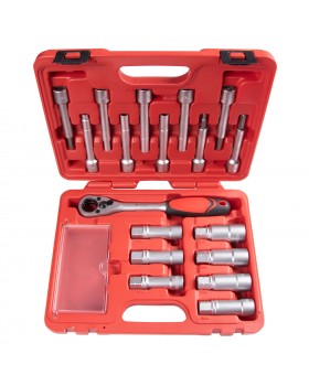 Набор торцевых головок и насадок для обслуживания амортизационных стоек, кейс, 18 предметов МАСТАК 1