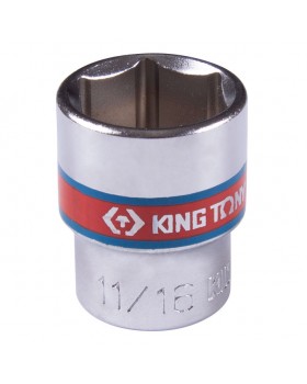 Головка торцевая стандартная шестигранная 3/8&quot;, 11/16&quot;, дюймовая KING TONY 333522S