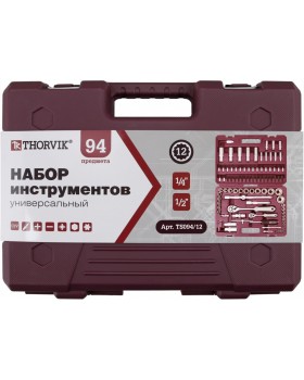TS094/12 Набор инструмента универсальный 1/4", 1/2"DR с головками торцевыми 12-гранными, 94 предмета-foto4