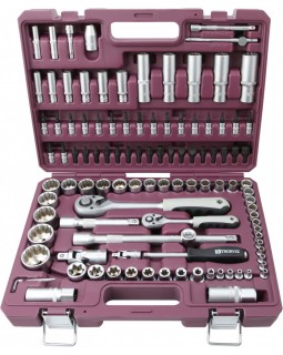 TS108/12 Набор инструмента универсальный 1/4", 1/2"DR с головками торцевыми 12-гранными, 108 предмет-foto2