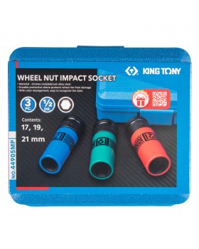 Набор ударных глубоких торцевых головок 1/2", шестигранные, 17, 19, 21 мм KING TONY 44905MP-foto5