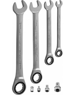 Набор комбинированных трещоточных ключей 10-19 мм. и адаптеров 8 предметов-foto2