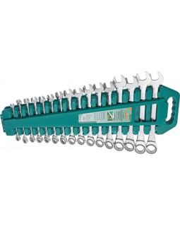Набор ключей комбинированных трещоточных 8-24 мм, 16 предметов