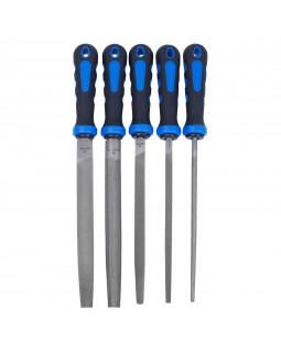 Набор напильников 200 мм, двухкомпонентные рукоятки, 5 предметов KING TONY 1005GQ-foto4