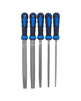 Набор напильников 200 мм, двухкомпонентные рукоятки, 5 предметов KING TONY 1005GQ-foto4