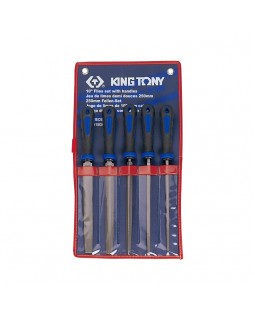 Набор напильников 250 мм, двухкомпонентные рукоятки, 5 предметов KING TONY 1015GQ-foto2
