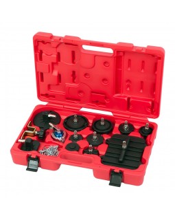 Набор приспособлений для замены тормозной жидкости, 6 л, комплект крышек адаптеров, 17 пр. МАСТАК 10-foto2